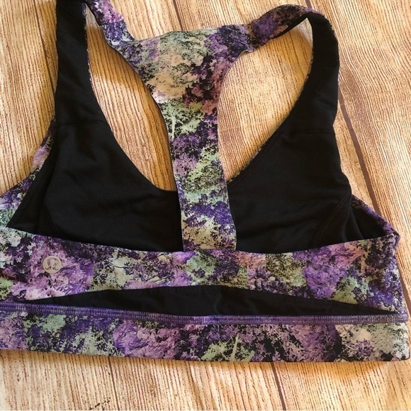 Lululemon Break Free Bra (Nulux) - Vivid Vision Multi Black / Black - Picture 4 of 5